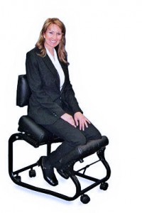 woman sitting on kneelsit-chair