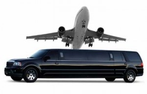 airplane and black limousine