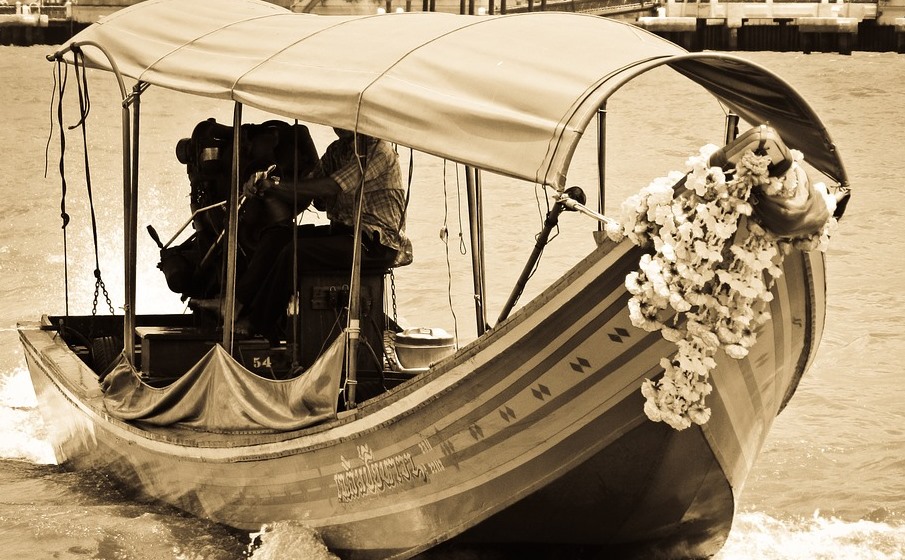 bride on boat