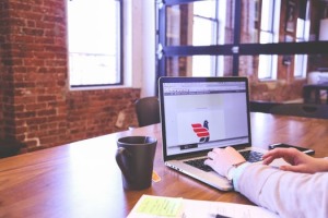 Man using laptop